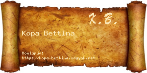 Kopa Bettina névjegykártya